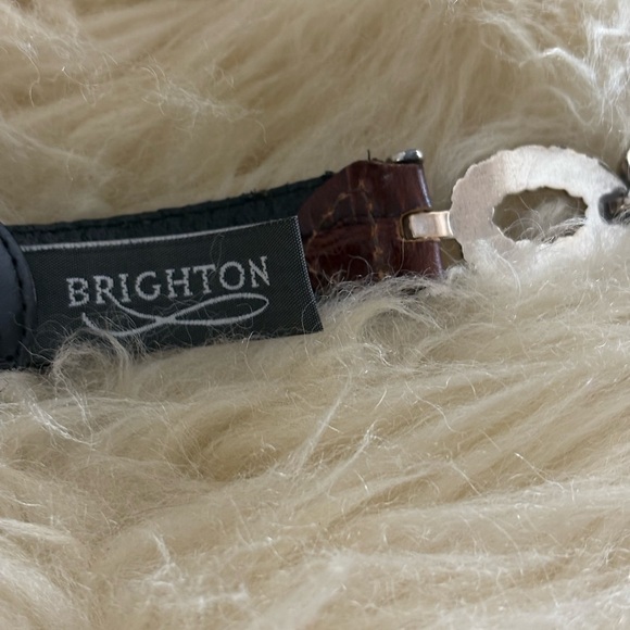 Brighton Black Leather with Silver Linked Sides and Buckle Belt main image 4
